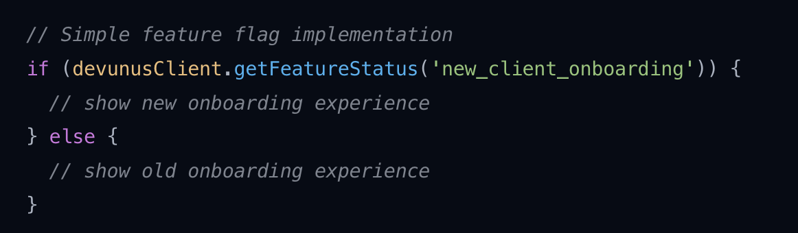 Feature flag implementation code example
